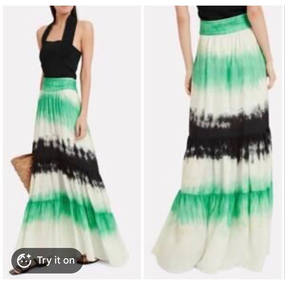 A.L.C. Hopkins Maxi Skirt in Green and Black size 8 NWT